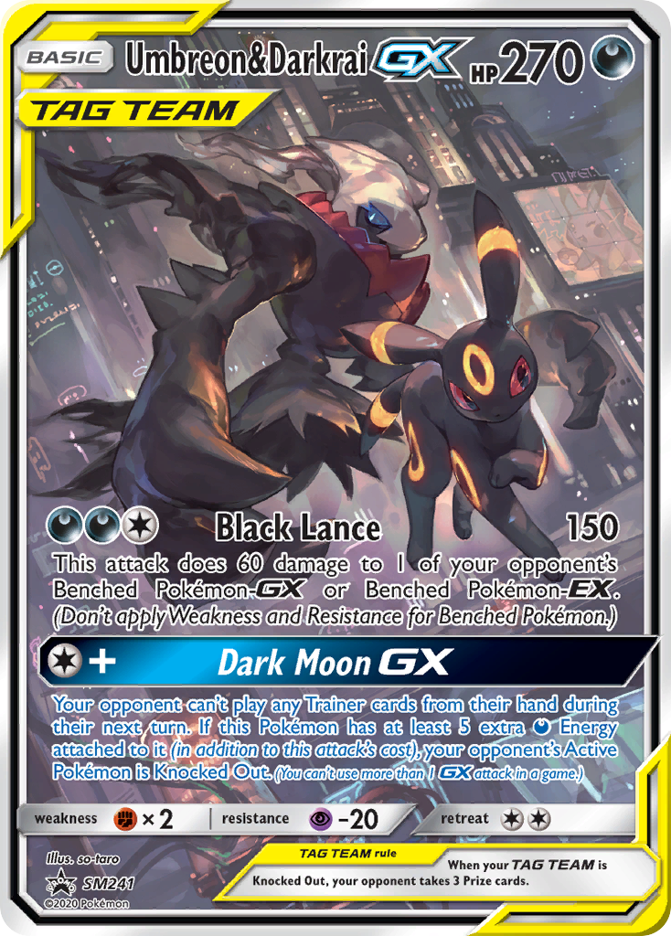 Umbreon & Darkrai-GX SM241 SM Black Star Promos - Promo Holo Pokemon Card