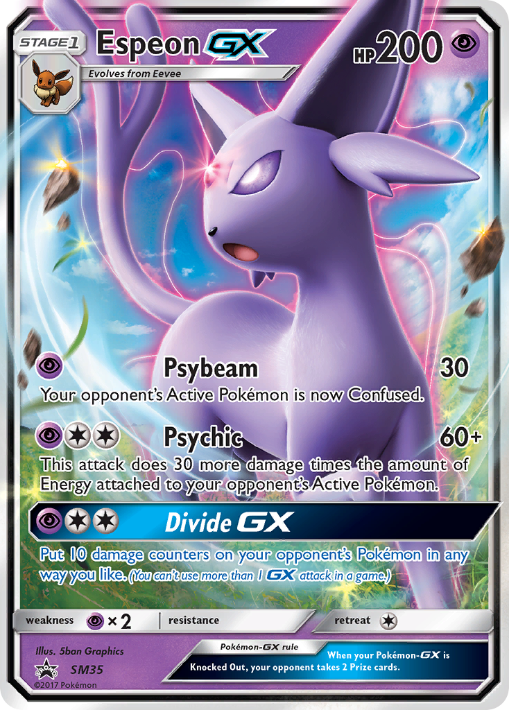 Espeon GX SM35 SM Black Star Promos - Promo Holo Pokemon Card