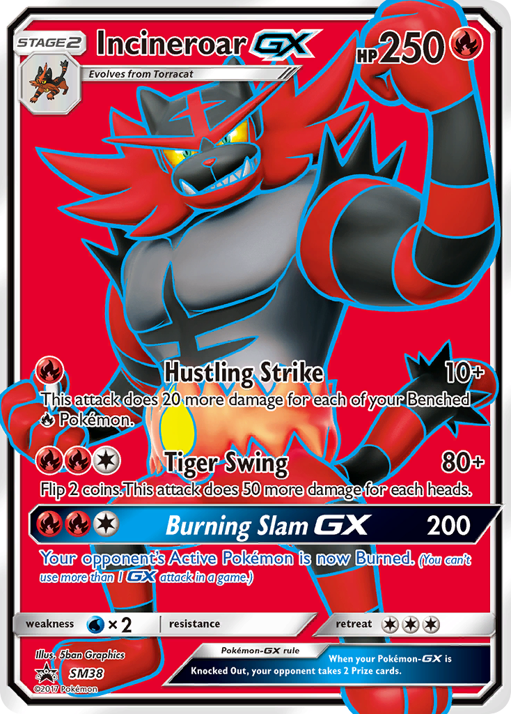 Incineroar GX SM38 SM Black Star Promos - Promo Holo Pokemon Card