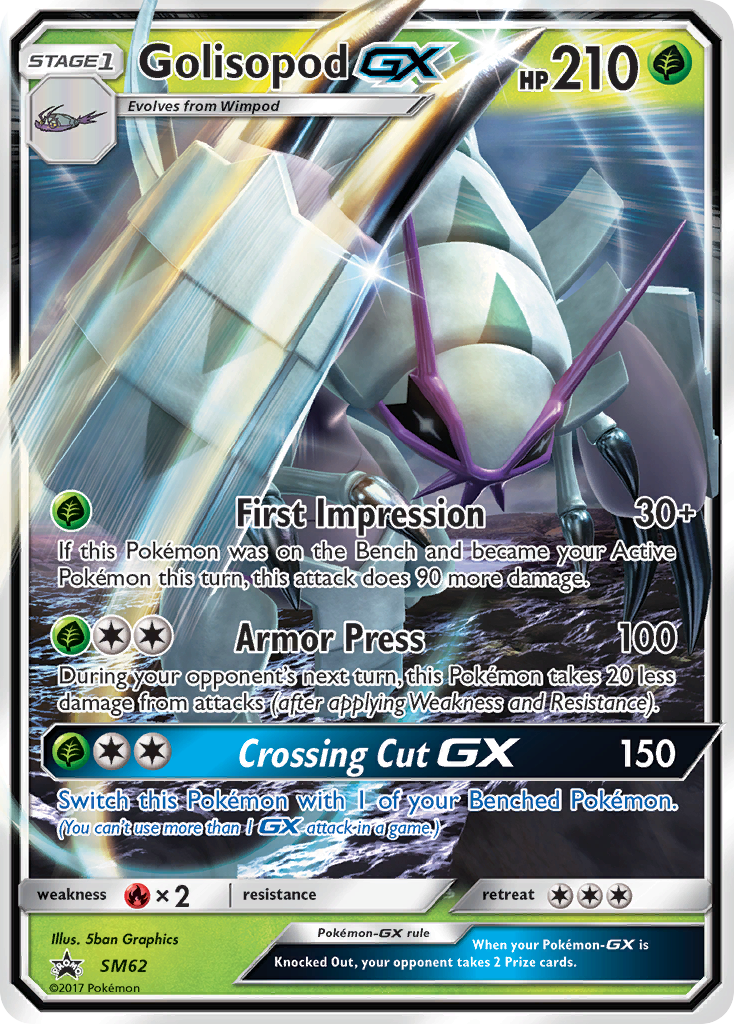 Golisopod GX SM62 SM Black Star Promos - Promo Holo Pokemon Card