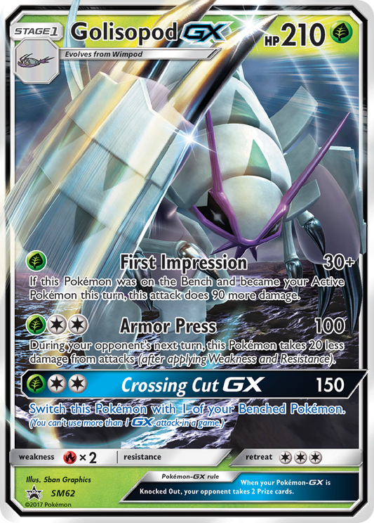 Golisopod GX SM62 SM Black Star Promos - Promo Holo Pokemon Card