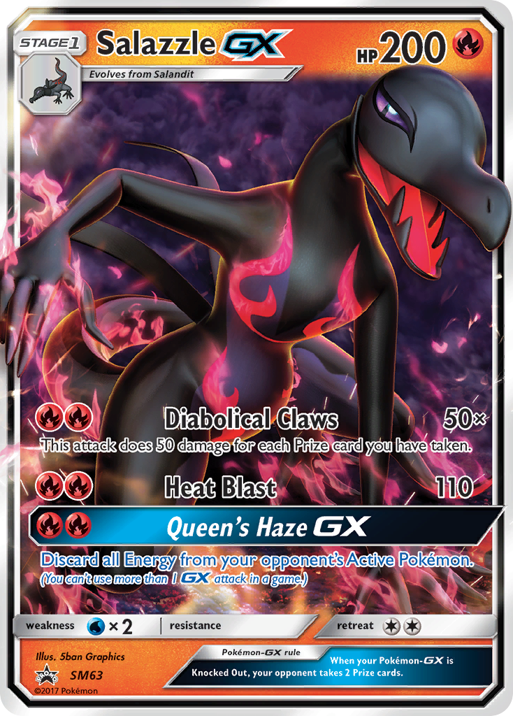 Salazzle GX SM63 SM Black Star Promos - Promo Holo Pokemon Card