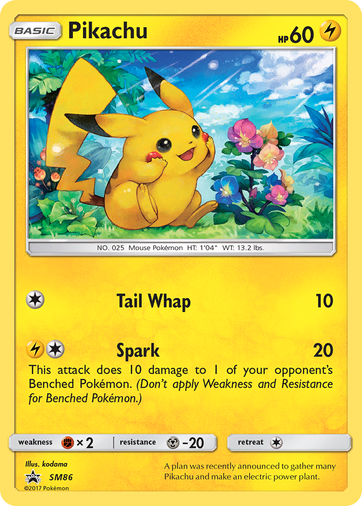 Pikachu SM86 SM Black Star Promos - Promo Holo Pokemon Card