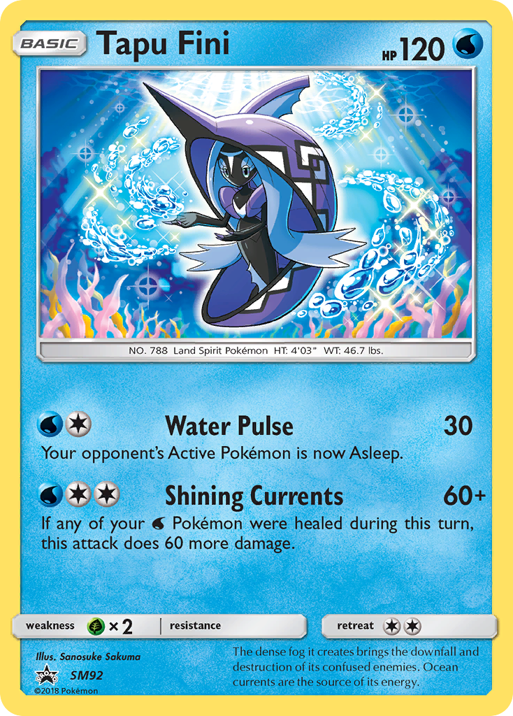Tapu Fini SM92 SM Black Star Promos - Promo Holo Pokemon Card