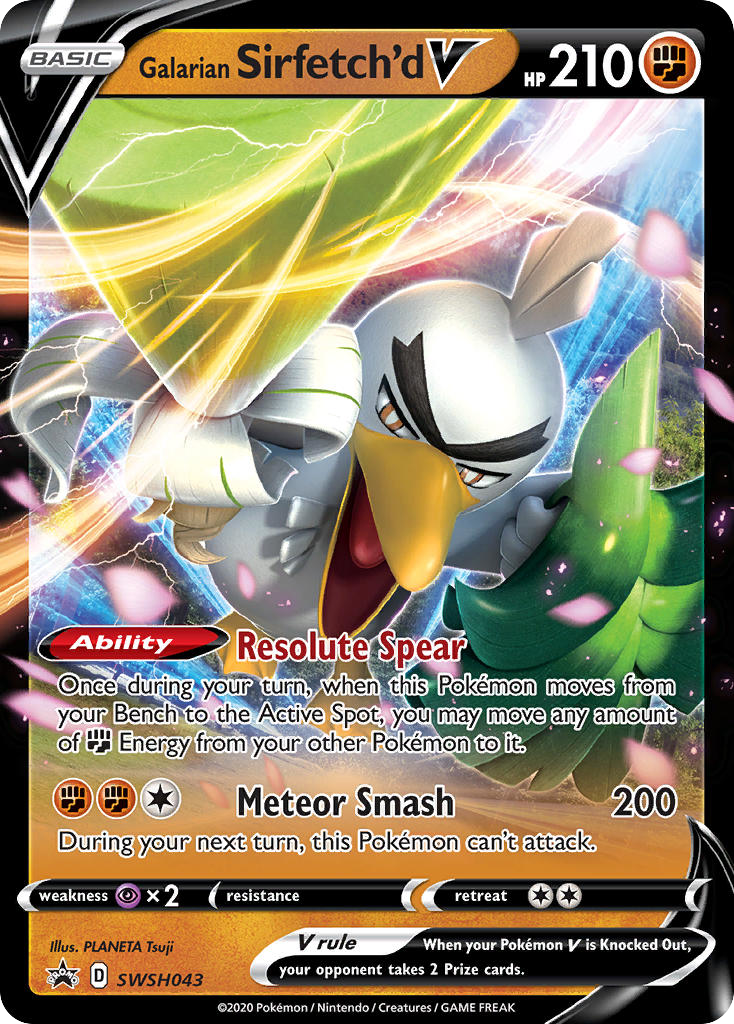 Galarian Sirfetch'd V SWSH043 Sword & Shield Black Star Promos - Promo Holo Pokemon Card