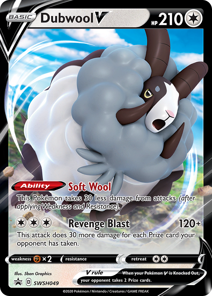 Dubwool V SWSH049 Sword & Shield Black Star Promos - Promo Holo Pokemon Card