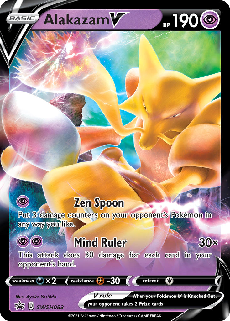 Alakazam V SWSH083 Sword & Shield Black Star Promos - Promo Holo Pokemon Card