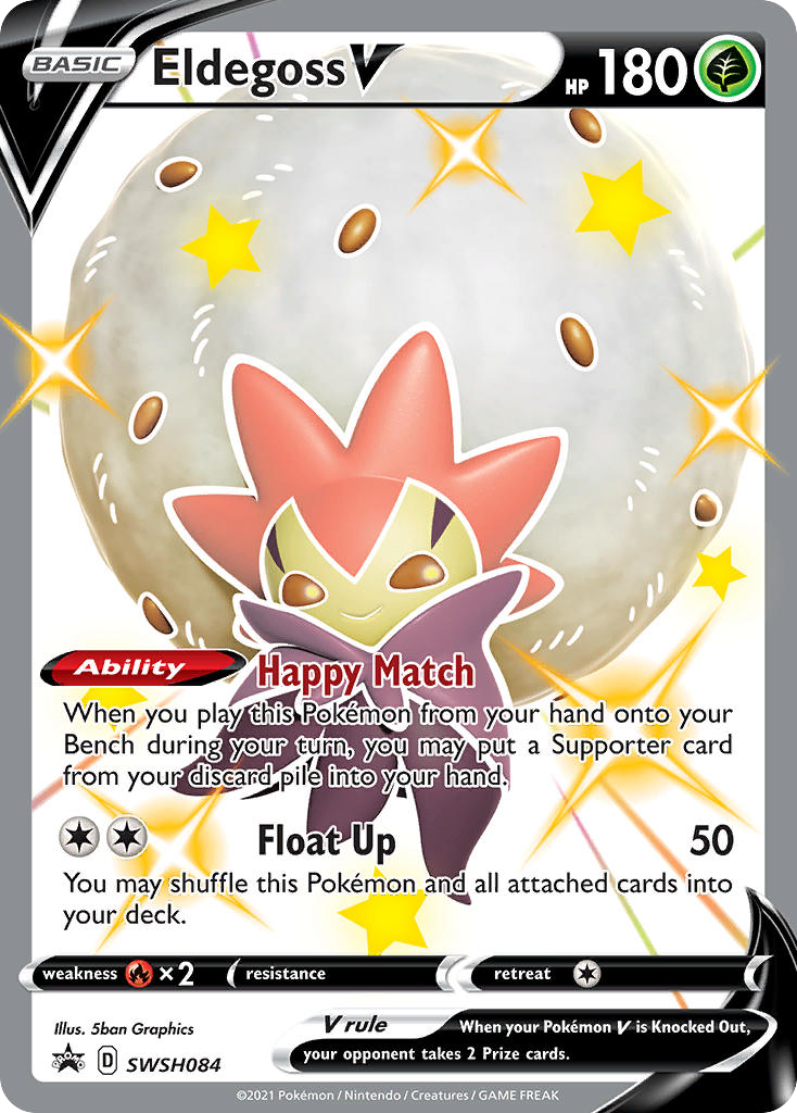 Eldegoss V SWSH084 Sword & Shield Black Star Promos - Promo Holo Pokemon Card