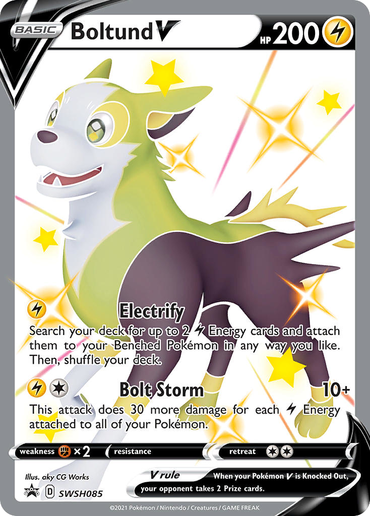Boltund V SWSH085 Sword & Shield Black Star Promos - Promo Holo Pokemon Card