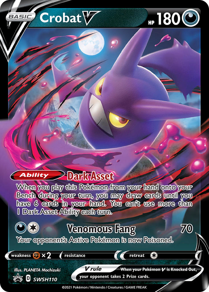 Crobat V SWSH110 Sword & Shield Black Star Promos - Promo Holo Pokemon Card