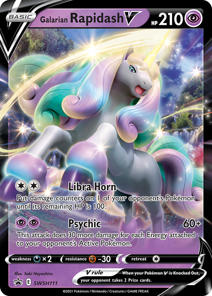 Galarian Rapidash V SWSH111 Sword & Shield Black Star Promos - Promo Holo Pokemon Card