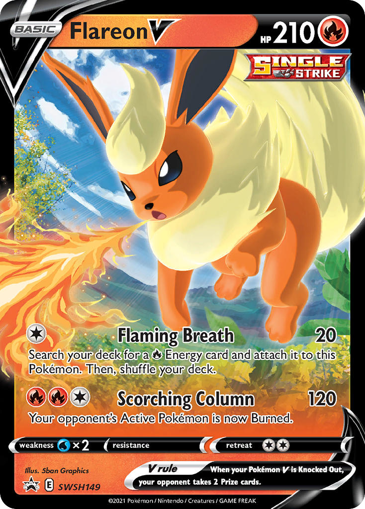 Flareon V SWSH149 Sword & Shield Black Star Promos - Promo Holo Pokemon Card