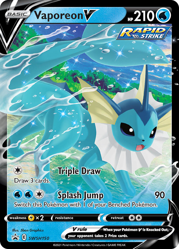 Vaporeon V SWSH150 Sword & Shield Black Star Promos - Promo Holo Pokemon Card