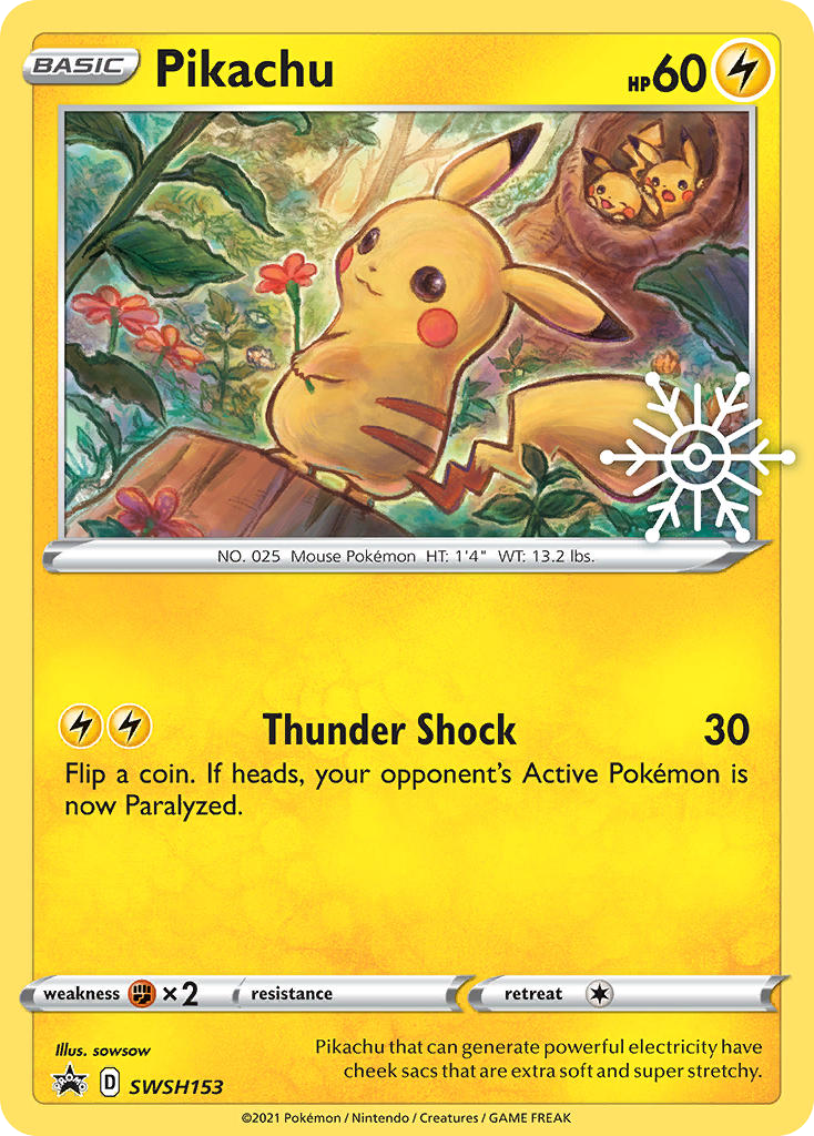 Pikachu SWSH153 Sword & Shield Black Star Promos - Promo Holo Pokemon Card