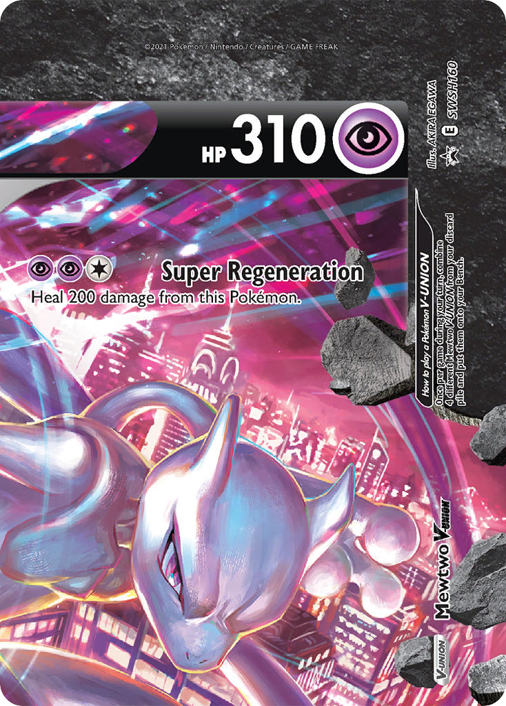 Mewtwo V-UNION SWSH160 Sword & Shield Black Star Promos - Promo Holo Pokemon Card
