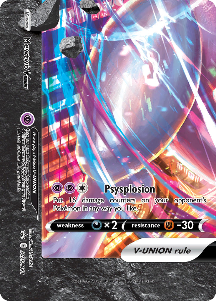 Mewtwo V-UNION SWSH161 Sword & Shield Black Star Promos - Promo Holo Pokemon Card