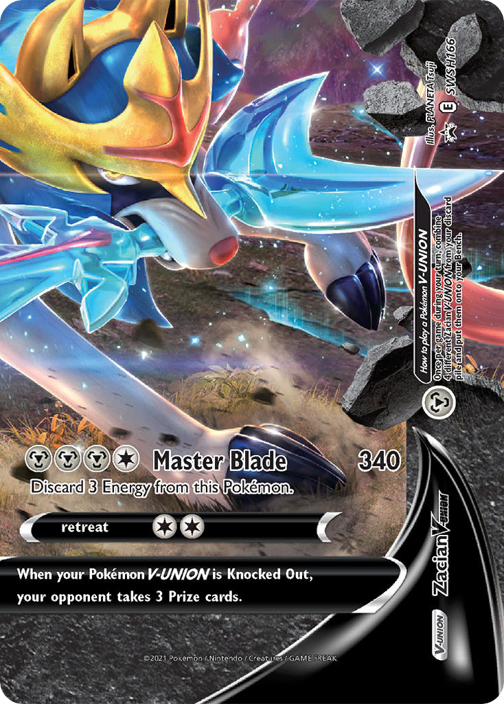 Zacian V-UNION SWSH166 Sword & Shield Black Star Promos - Promo Holo Pokemon Card