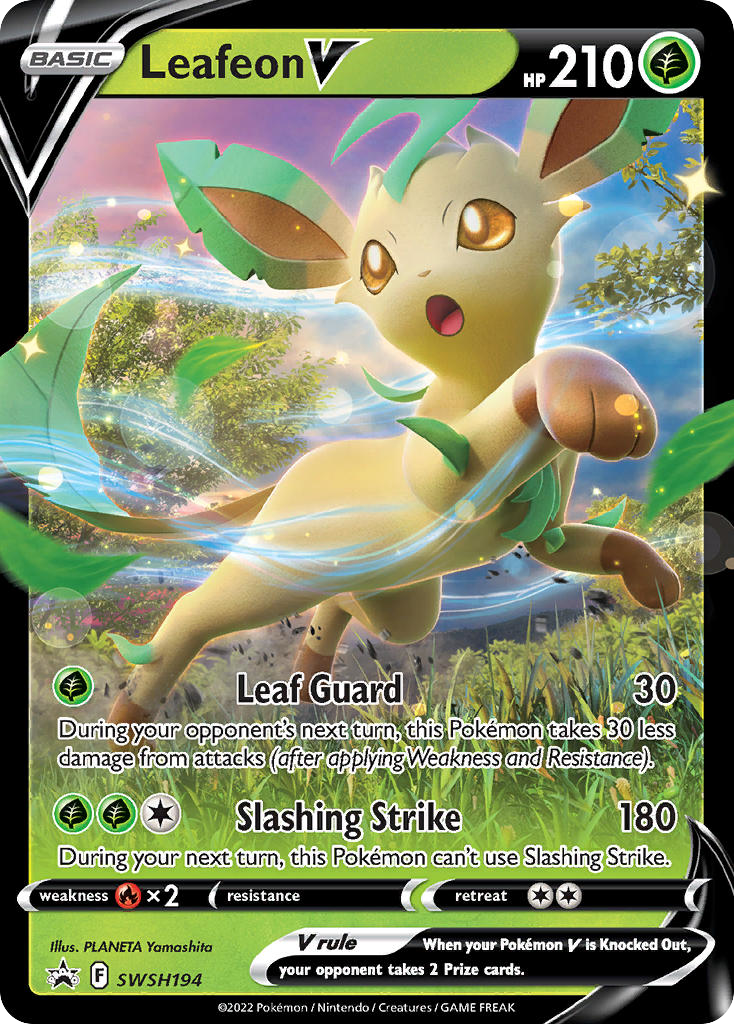 Leafeon V SWSH194 Sword & Shield Black Star Promos - Promo Holo Pokemon Card