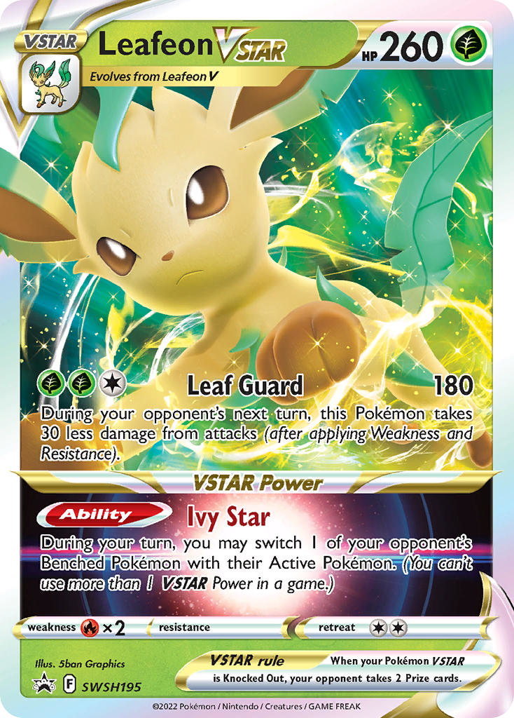 Leafeon VSTAR SWSH195 Sword & Shield Black Star Promos - Promo Holo Pokemon Card