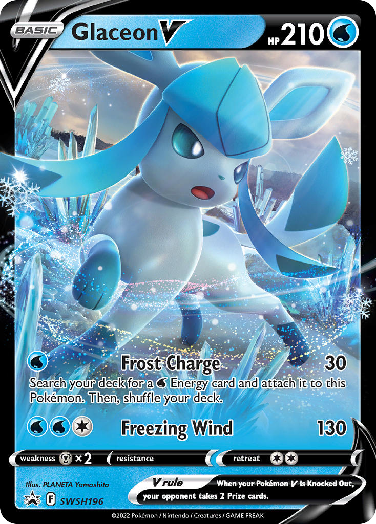 Glaceon V SWSH196 Sword & Shield Black Star Promos - Promo Holo Pokemon Card