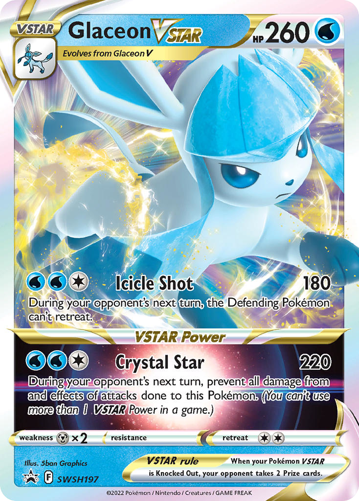 Glaceon VSTAR SWSH197 Sword & Shield Black Star Promos - Promo Holo Pokemon Card