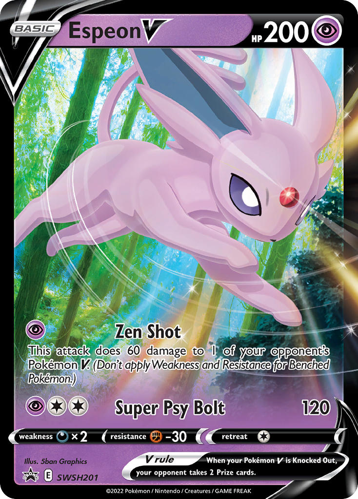 Espeon V SWSH201 Sword & Shield Black Star Promos - Promo Holo Pokemon Card