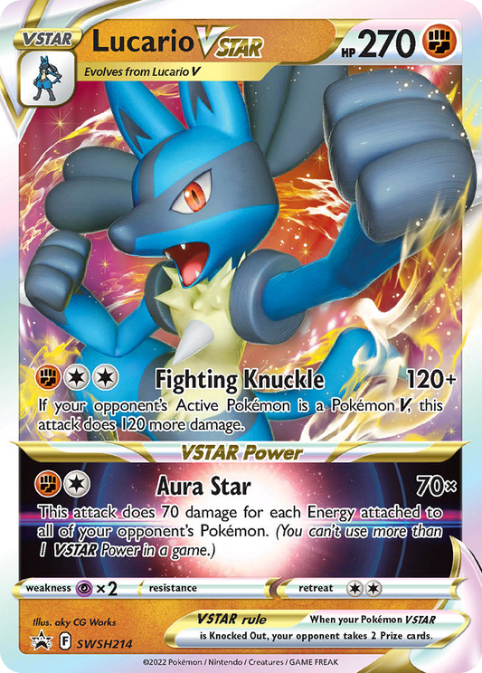 Lucario VSTAR SWSH214 Sword & Shield Black Star Promos - Promo Holo Pokemon Card