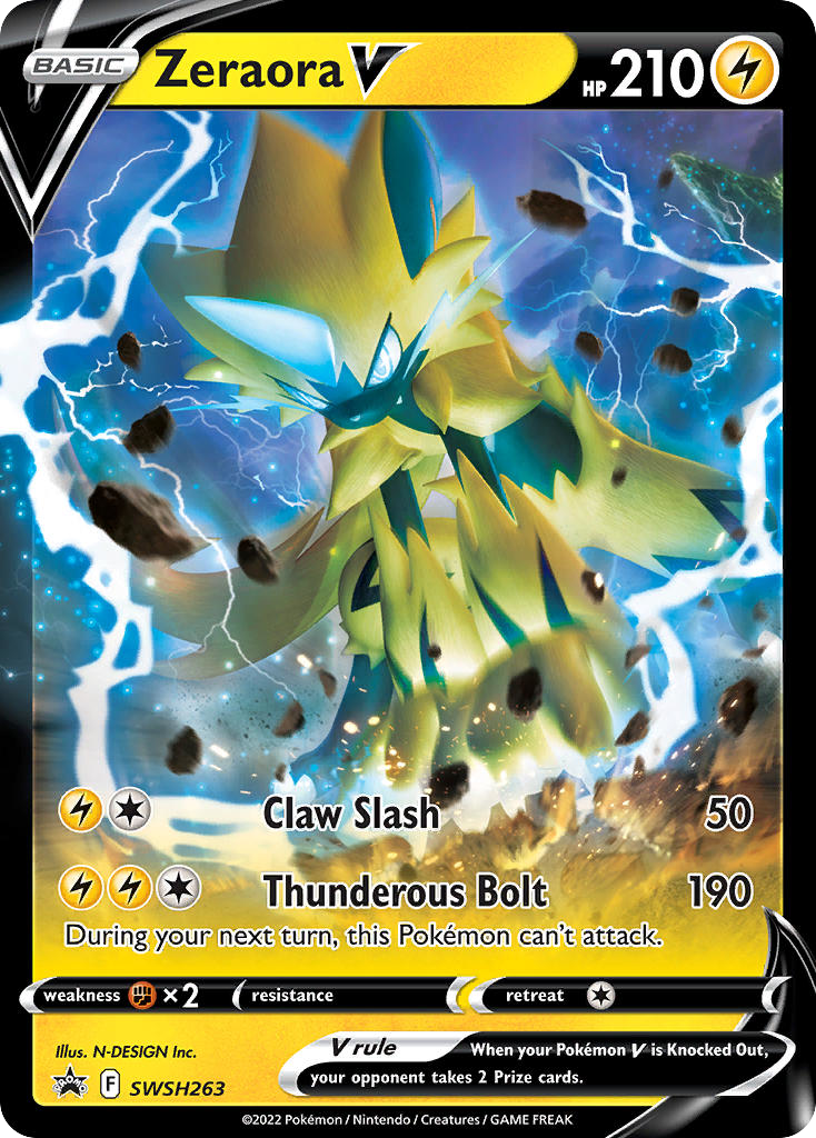 Zeraora V SWSH263 Sword & Shield Black Star Promos - Promo Holo Pokemon Card