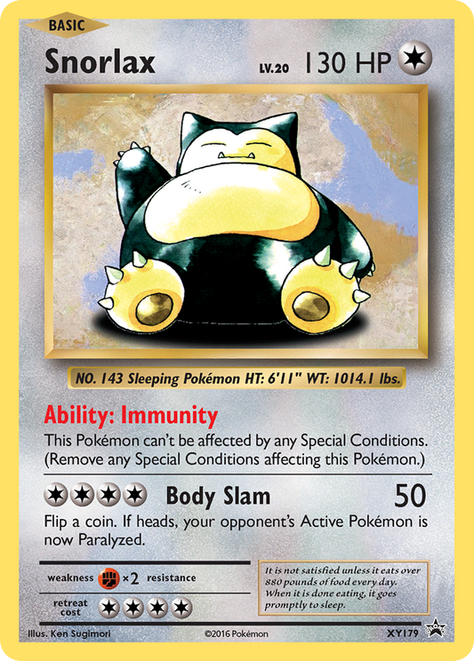 Snorlax XY179 XY Black Star Promos - Promo Holo Pokemon Card