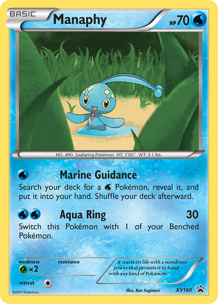 Manaphy XY190 XY Black Star Promos - Promo Holo Pokemon Card