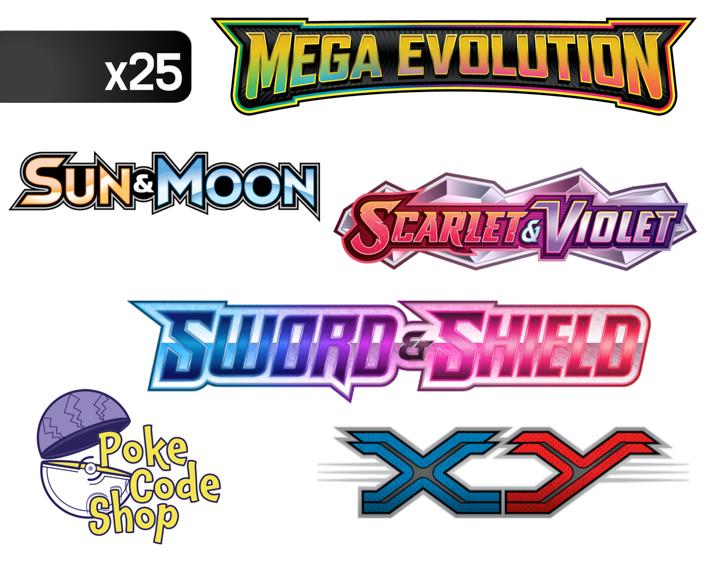 25x Booster Mix - All Series - Pokemon Live Online Codes