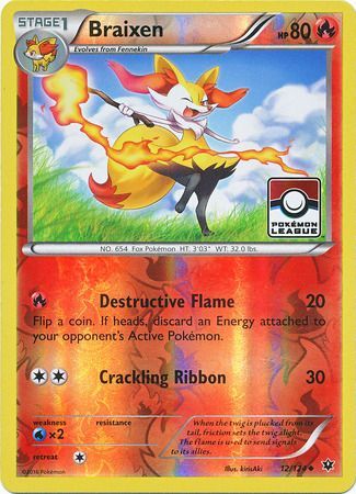 Braixen 12/124 Fates Collide - Promo Reverse Holo Pokemon Card