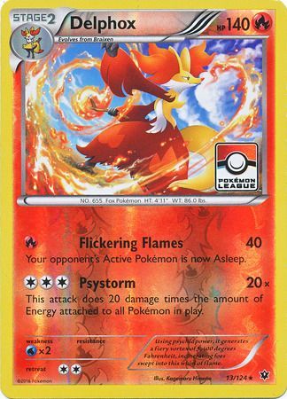 Delphox 13/124 Fates Collide - Promo Reverse Holo Pokemon Card