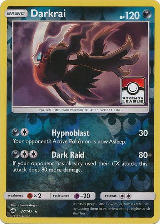 Darkrai 87/147 Burning Shadows - Promo Reverse Holo Pokemon Card