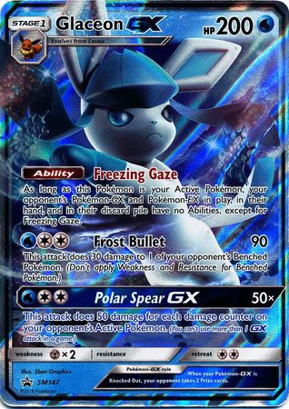 Glaceon GX SM147 SM Black Star Promos - Promo Holo Pokemon Card