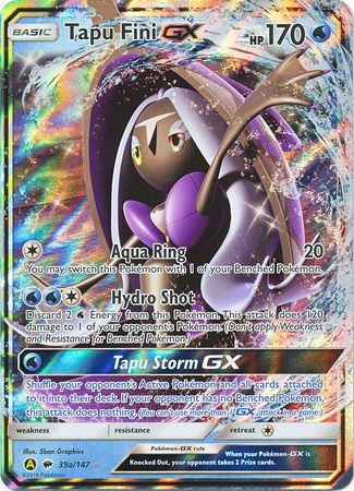 Tapu Fini GX 39a/147 Burning Shadows - Promo Holo Pokemon Card