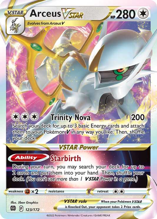 Arceus VSTAR 123/172 Brilliant Stars - Rare Holo VSTAR Holo Pokemon Card