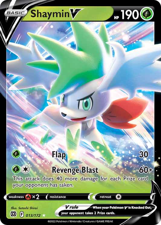 Shaymin V 013/172 Brilliant Stars - Rare Holo V Holo Pokemon Card