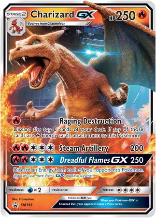 Charizard GX SM195 SM Black Star Promos - Promo Holo Pokemon Card