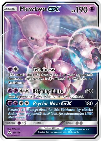 Mewtwo GX SM196 SM Black Star Promos - Promo Holo Pokemon Card