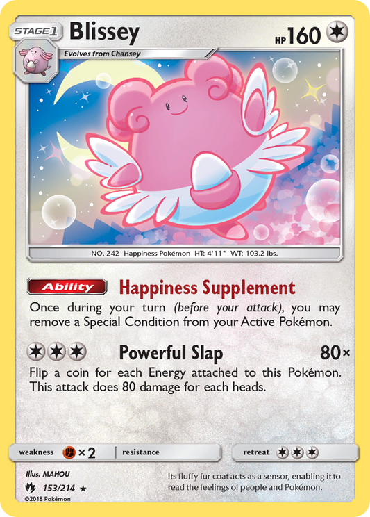 Blissey 153/214 Lost Thunder - Rare Holo Holo Pokemon Card