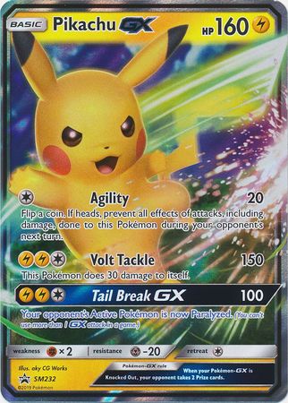 Pikachu GX SM232 SM Black Star Promos - Promo Holo Pokemon Card