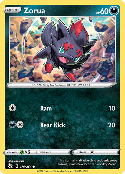 Zorua 170/264 Fusion Strike - Common Non-Holo Pokemon Card