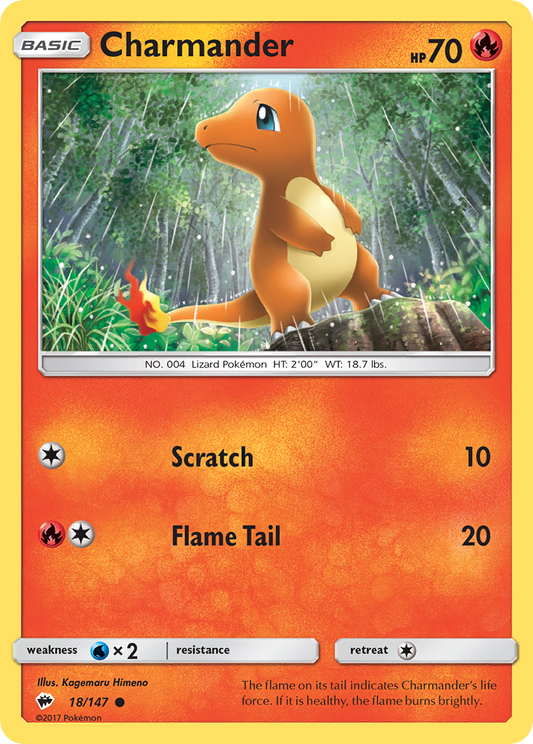 Charmander 18/147 Burning Shadows - Common Non-Holo Pokemon Card