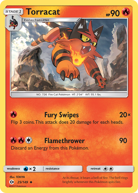 Torracat 25/149 Sun & Moon - Uncommon Non-Holo Pokemon Card
