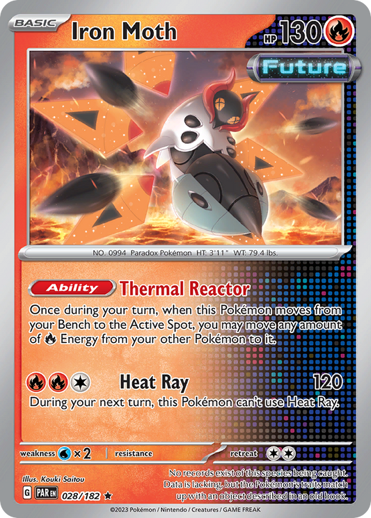 Iron Moth 028/182 Paradox Rift - Rare Holo Pokemon Card