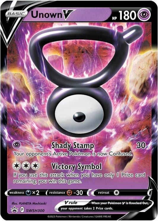 Unown V SWSH300 Sword & Shield Black Star Promos - Promo Holo Pokemon Card