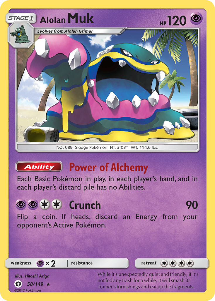 Alolan Muk 58/149 Sun & Moon - Rare Holo Holo Pokemon Card