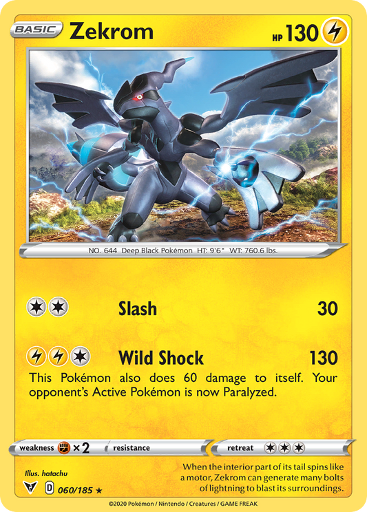 Zekrom  060/185 Vivid Voltage - Rare Holo Holo Pokemon Card