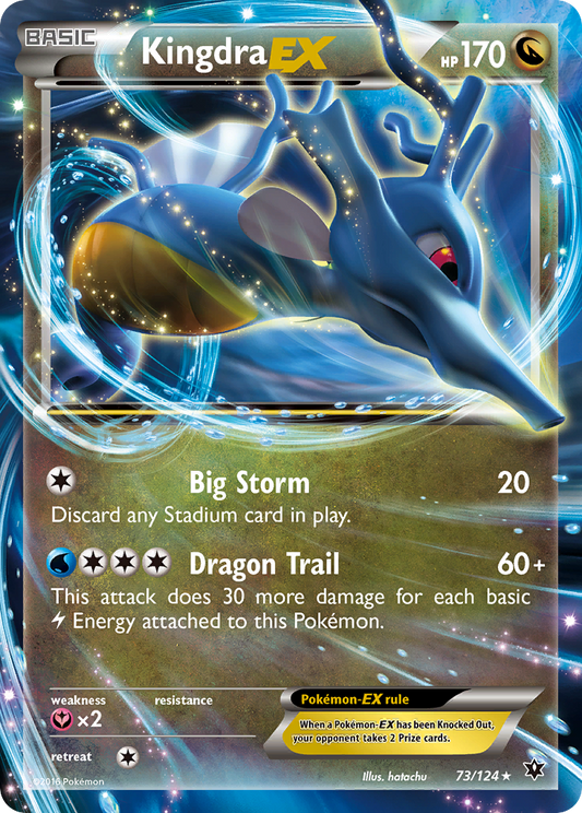 Kingdra EX 73/124 Fates Collide - Rare Holo EX Holo Pokemon Card